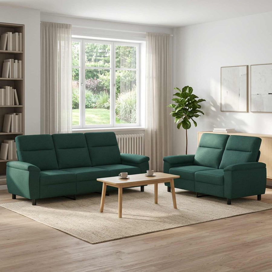 Bankstel 2 pcs Donkergroen Stof