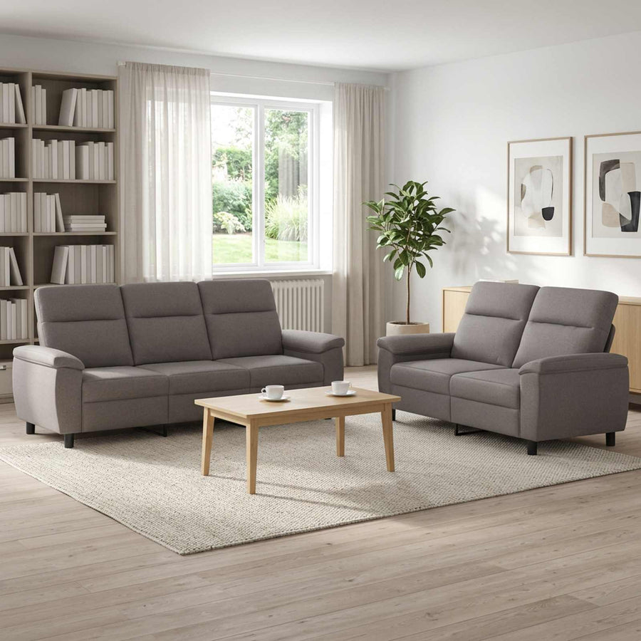 Bankstel 2 pcs Taupe Stof