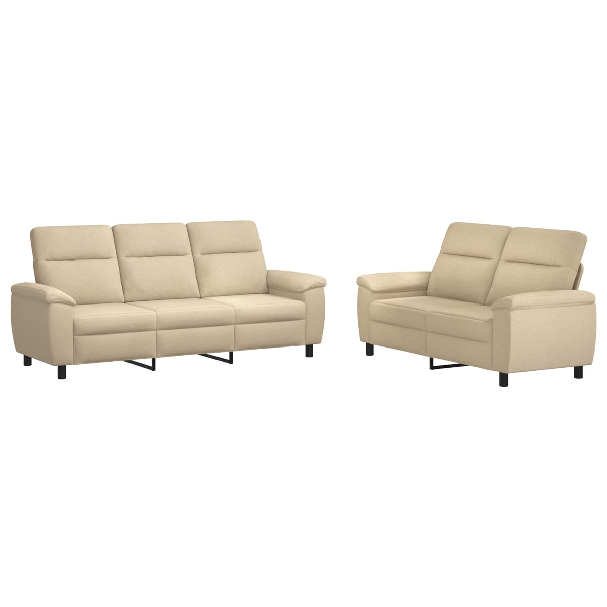 Bankstel 2 pcs Crèmekleurig Stof