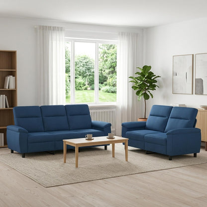 Bankstel 2 pcs Blauw Stof