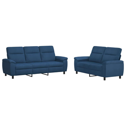 Bankstel 2 pcs Blauw Stof