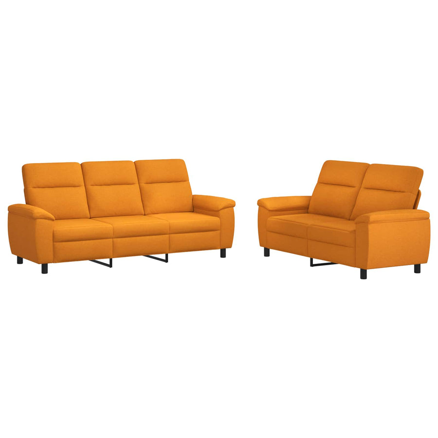 Bankstel 2 pcs Donkergeel Stof