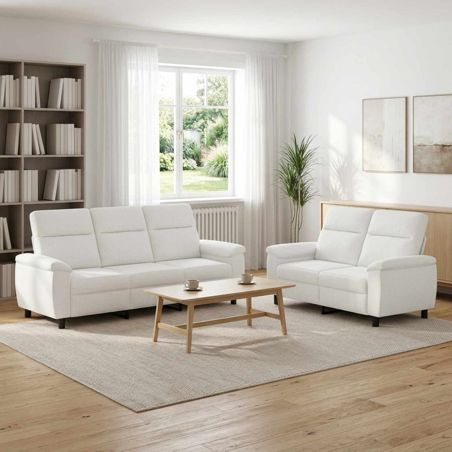 Bankstel 2 pcs Wit Stof