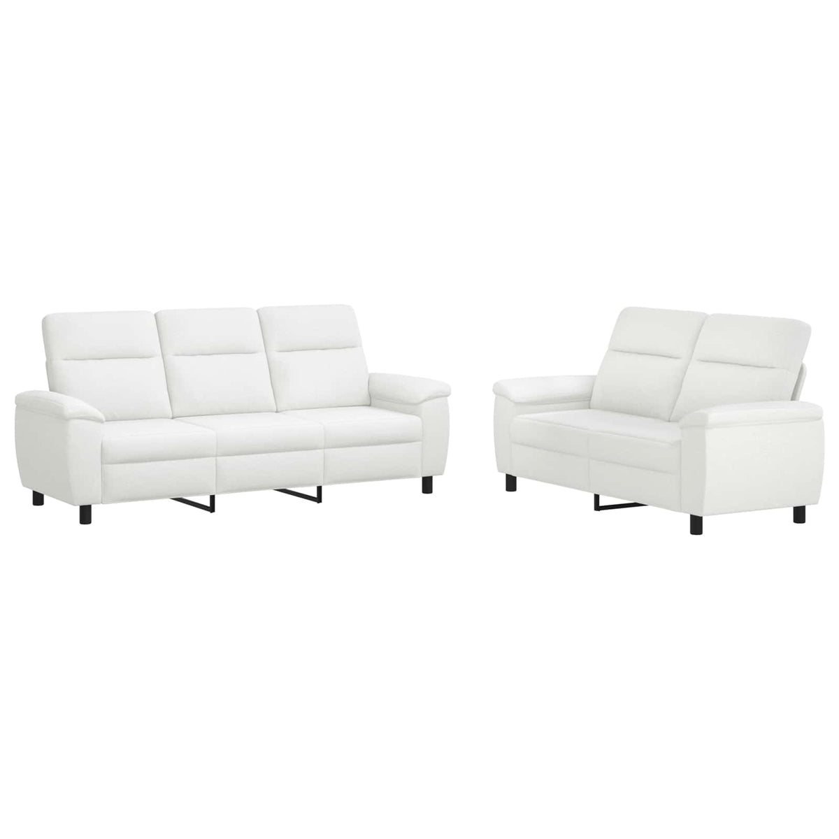 Bankstel 2 pcs Wit Stof