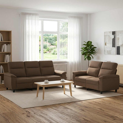 Bankstel 2 pcs Bruin Stof