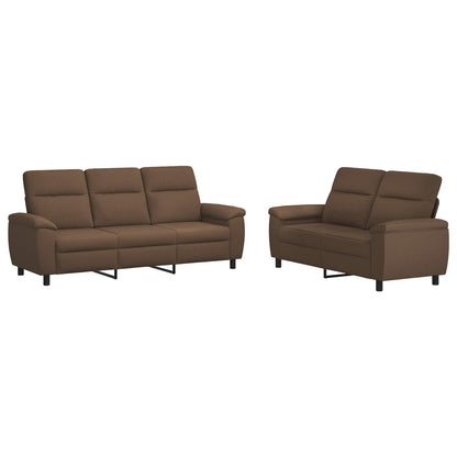 Bankstel 2 pcs Bruin Stof