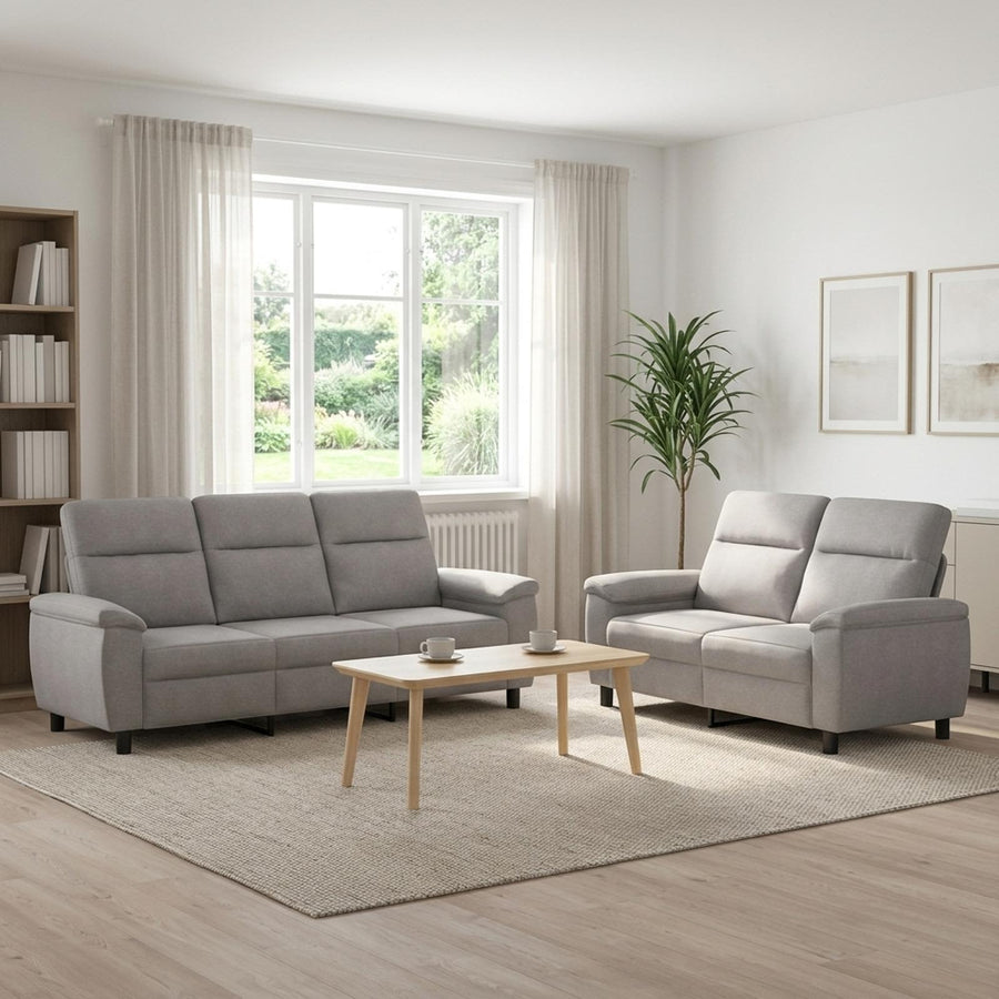 Bankstel 2 pcs Wolkengrijs Stof