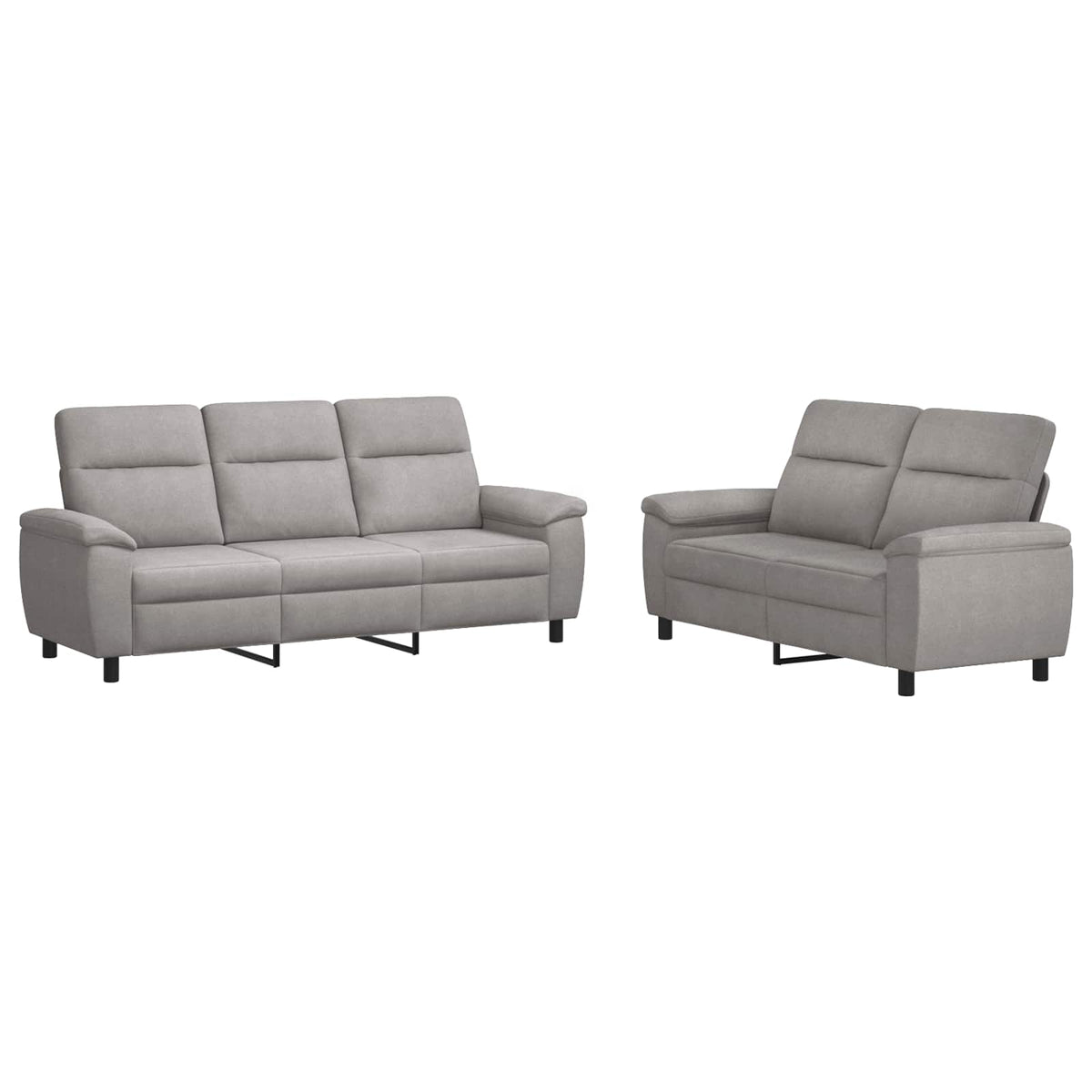 Bankstel 2 pcs Wolkengrijs Stof