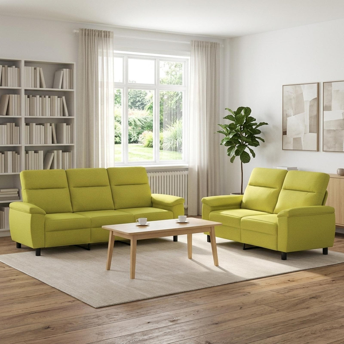 Bankstel 2 pcs Lichtgroen Stof