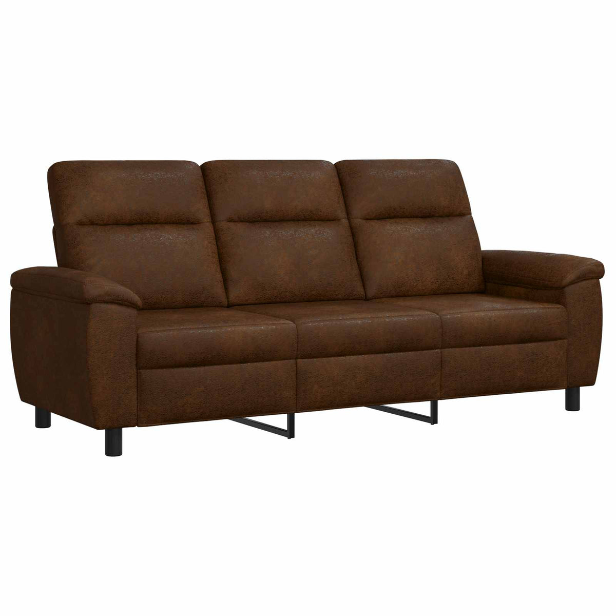 Bankstel 2 pcs Bruin Nep Suede Leer