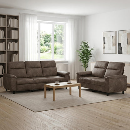 Bankstel 2 pcs Donkergrijs Nep Suede Leer