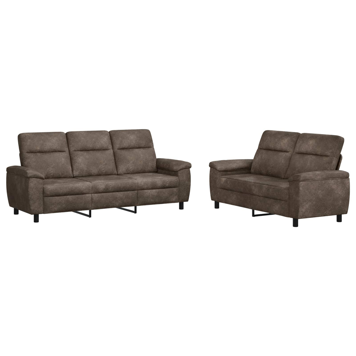 Bankstel 2 pcs Donkergrijs Nep Suede Leer