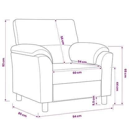 Bank Crèmekleurig 94 x 85 x 93 cm fluweel