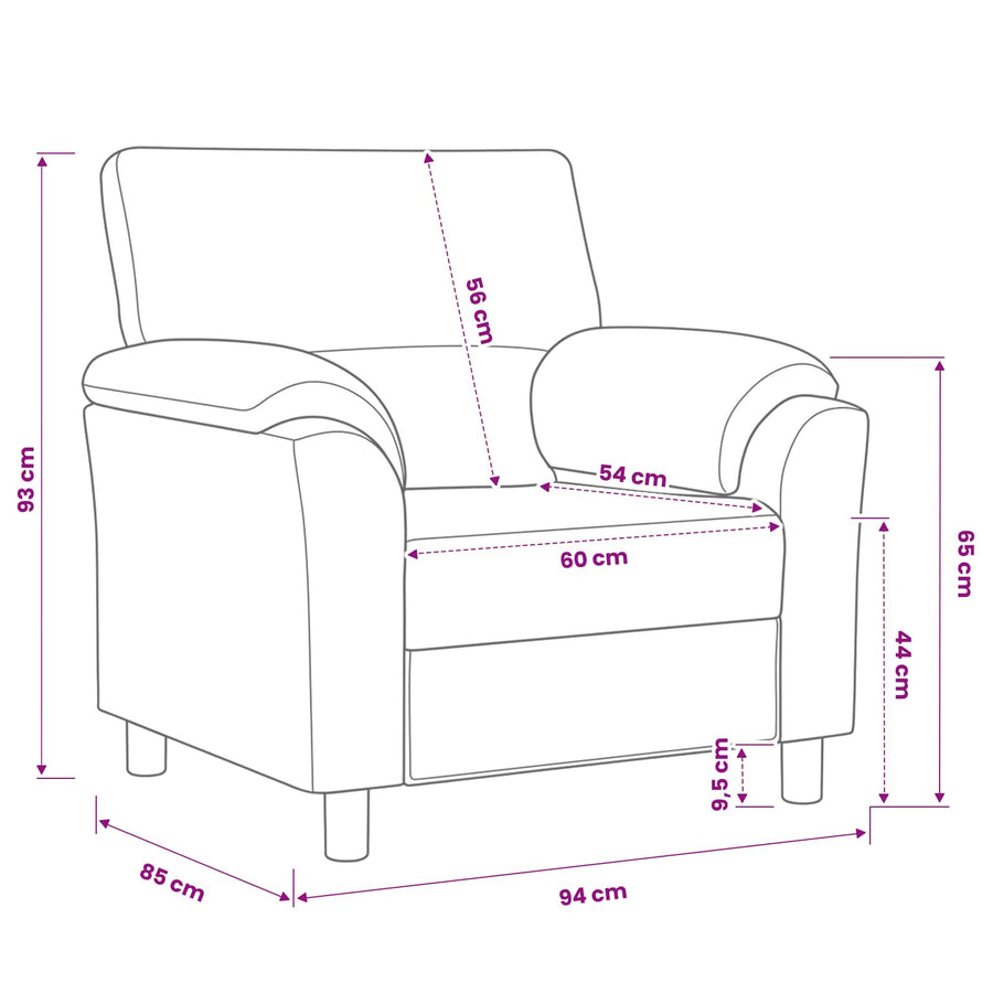 Bank Crèmekleurig 94 x 85 x 93 cm fluweel