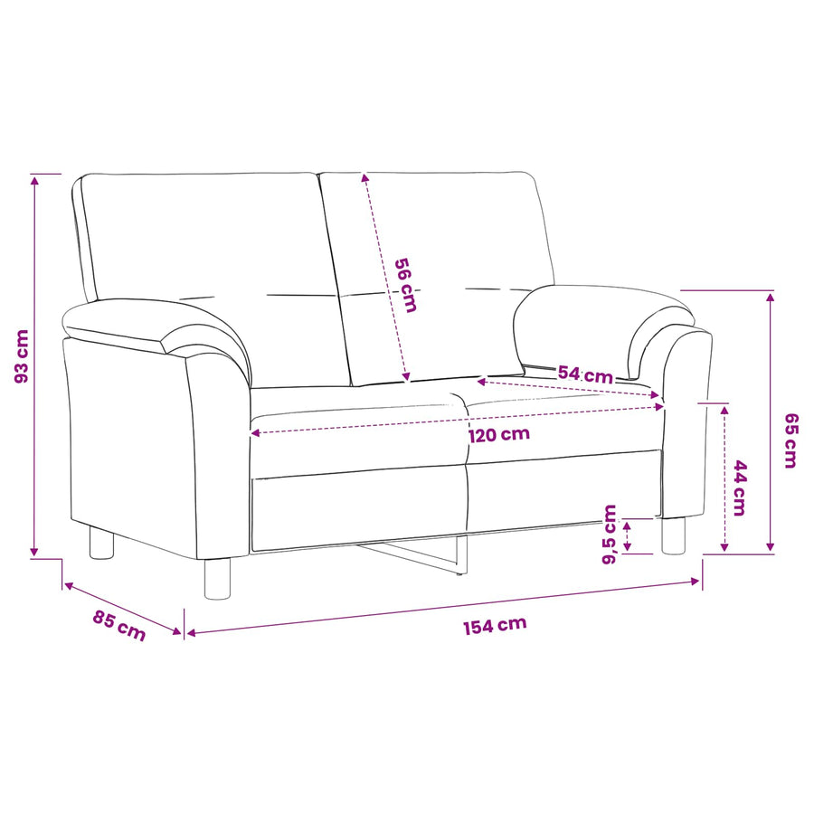 Bank Geel 154 x 85 x 93 cm fluweel