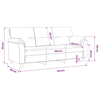 Bank Zwart 214 x 85 x 93 cm fluweel