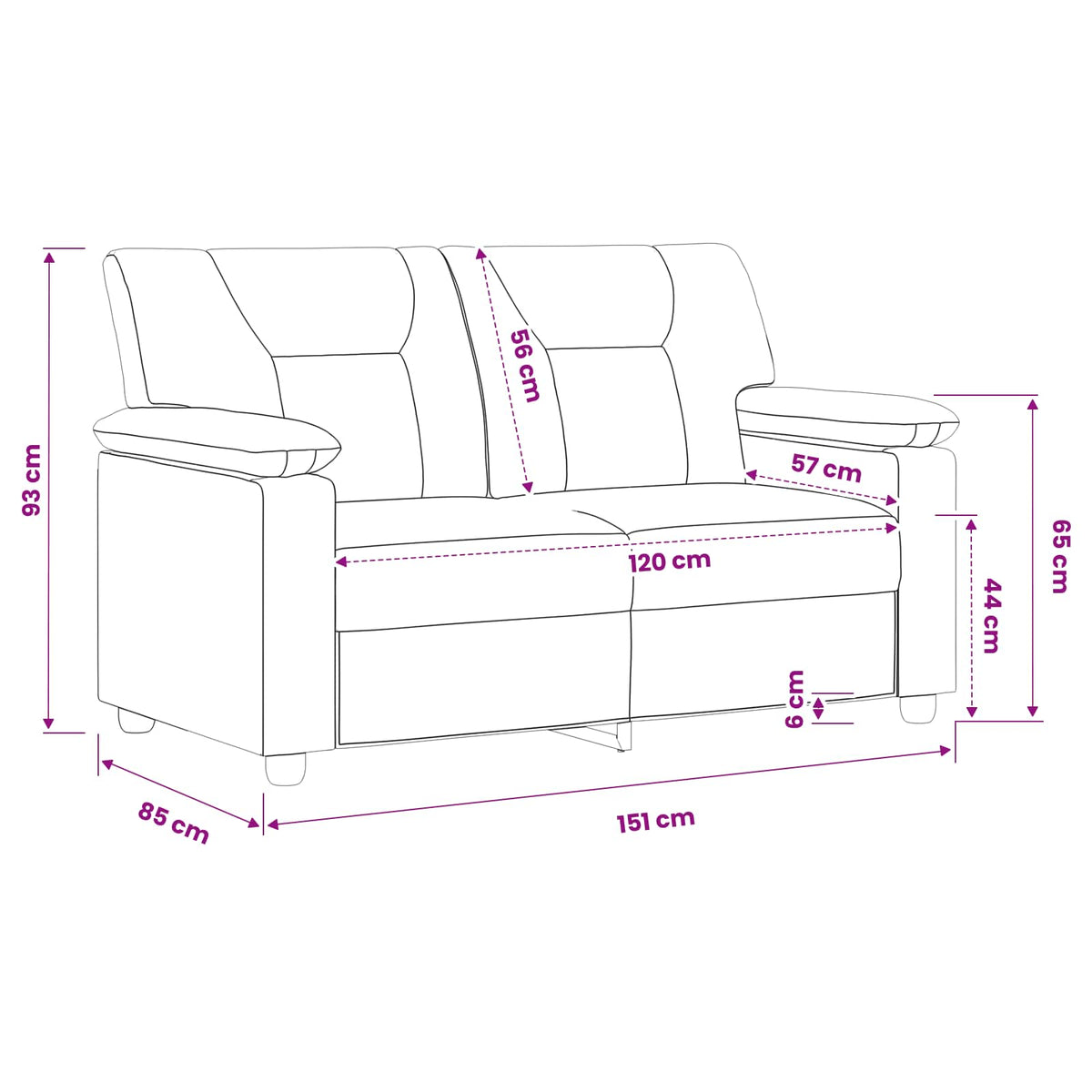 Bank Rood 151 x 85 x 93 cm Kunstleer