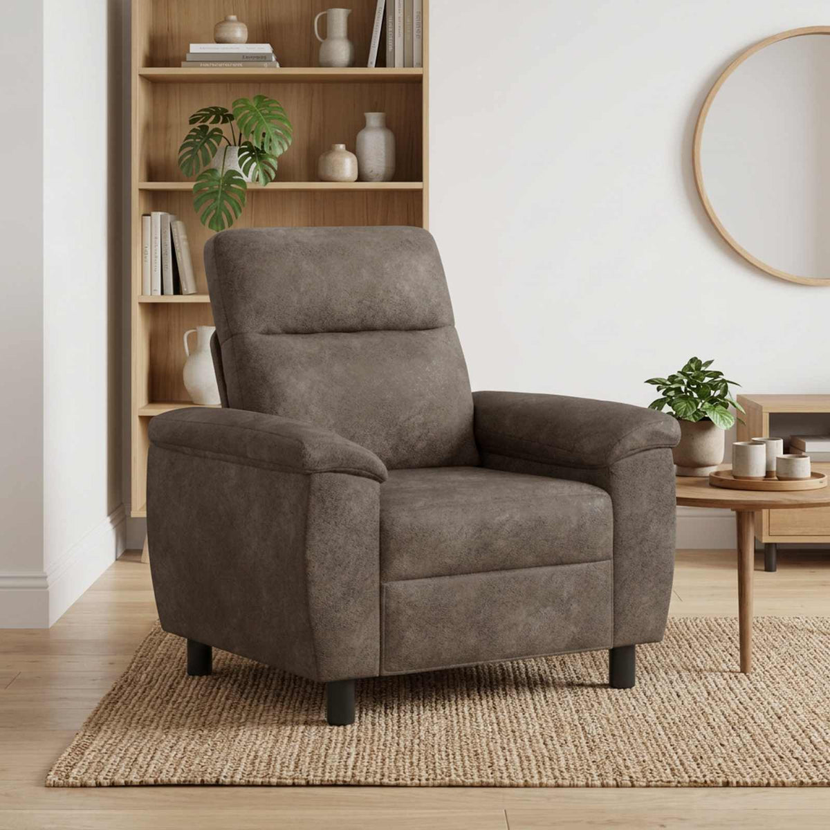 Bank Donkergrijs 95 x 90 x 95 cm Nep Suede Leer