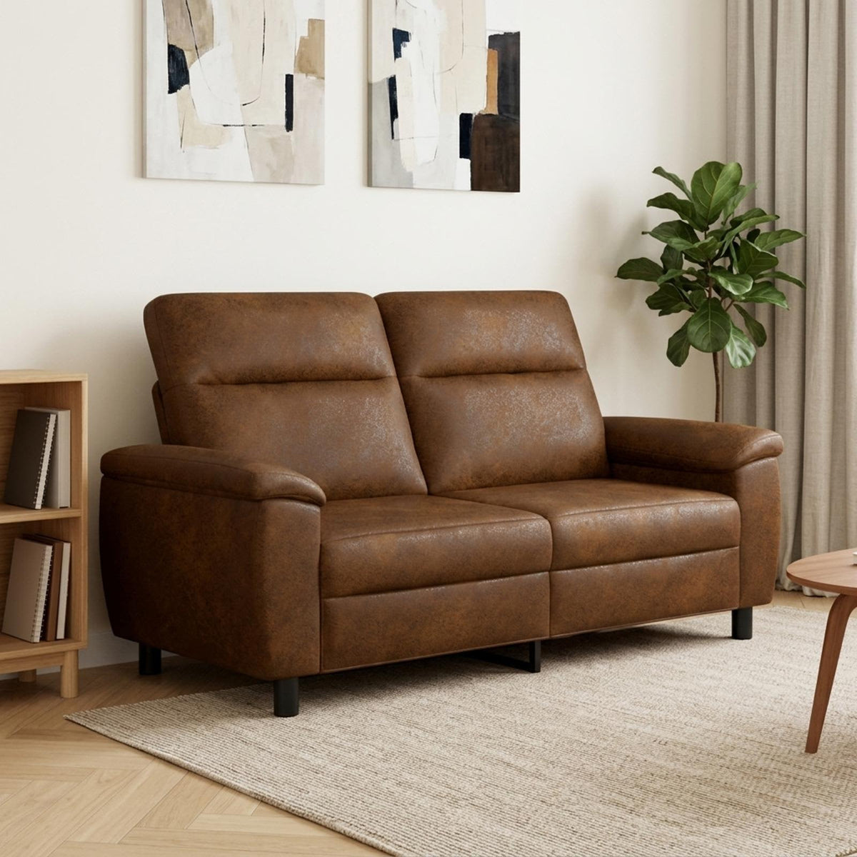 Bank Bruin 178 x 90 x 95 cm Nep Suede Leer