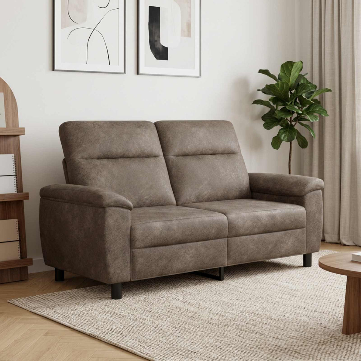 Bank Donkergrijs 178 x 90 x 95 cm Nep Suede Leer