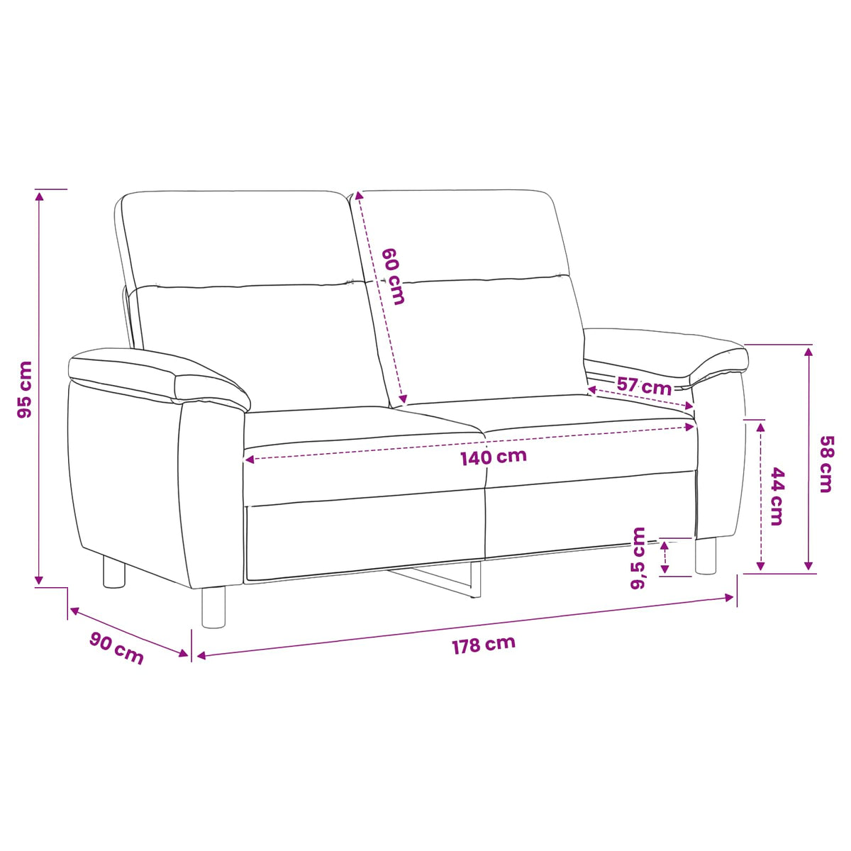 Bank Legergroen 178 x 90 x 95 cm Nep Suede Leer
