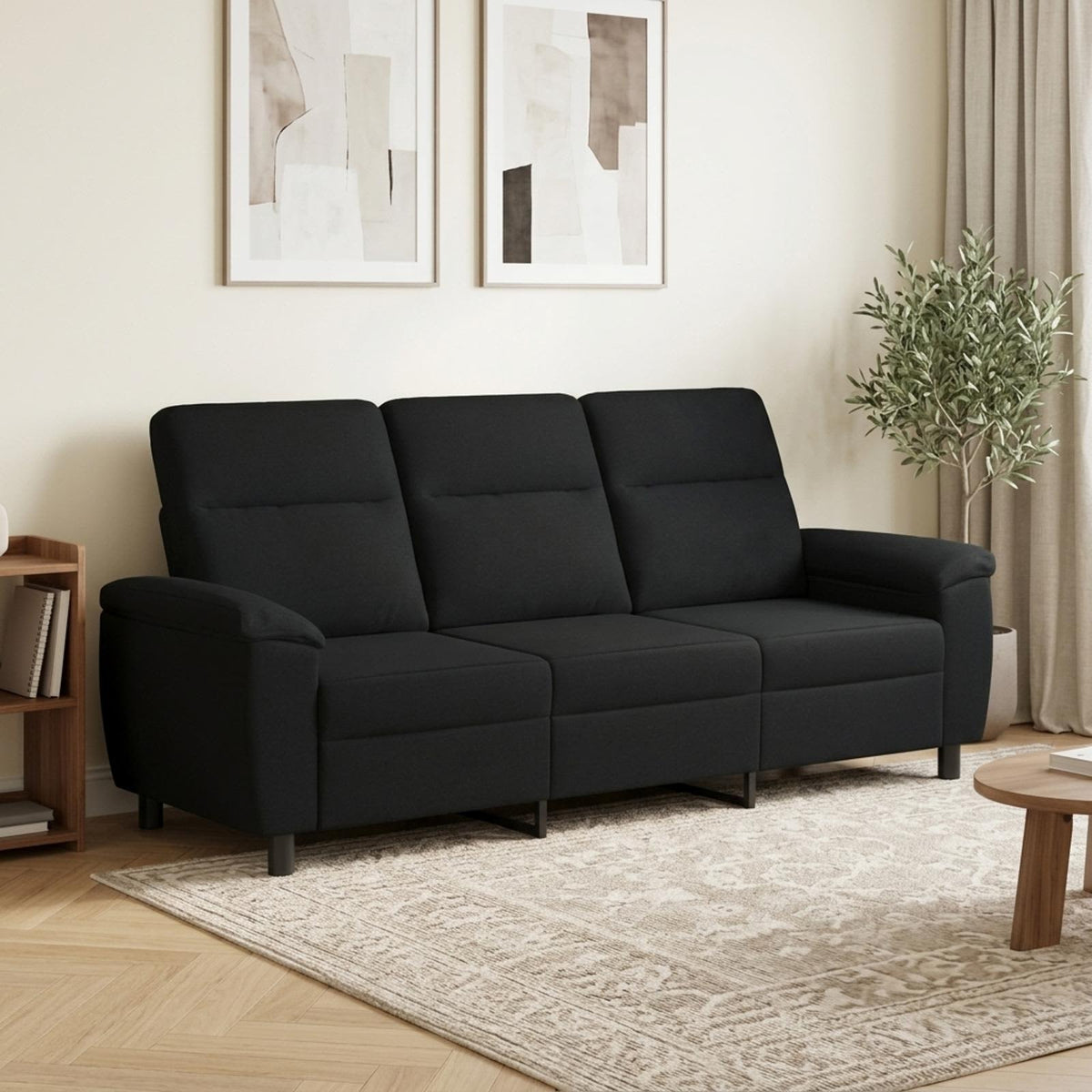 Bank Zwart 214 x 90 x 95 cm Stof