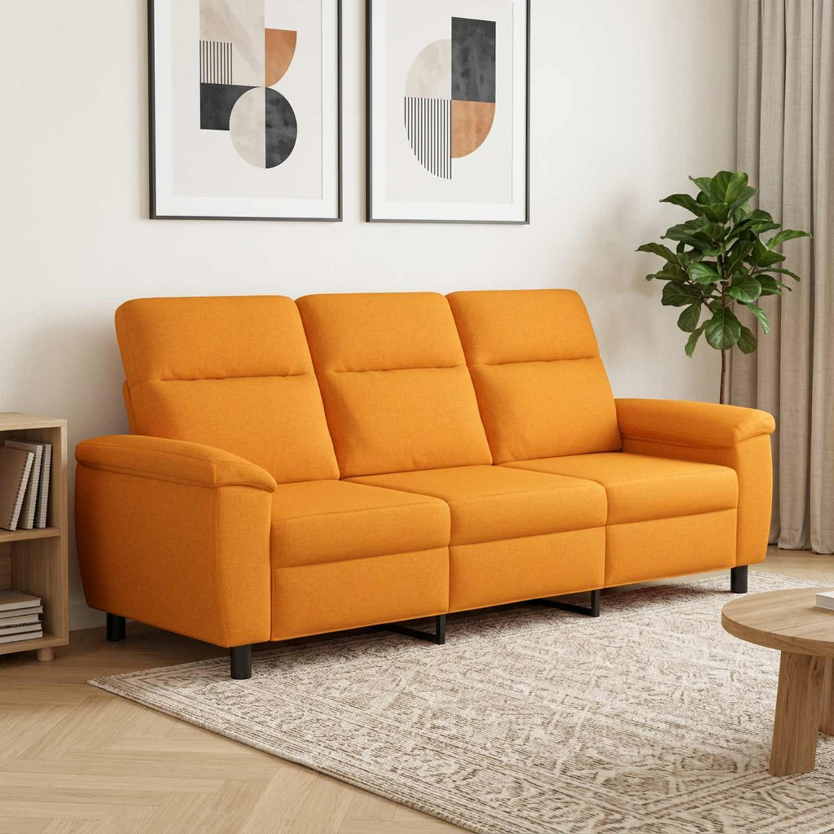 Bank Donkergeel 214 x 90 x 95 cm Stof