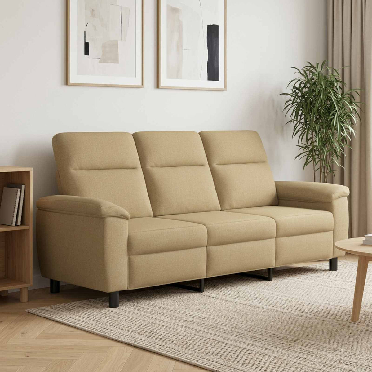 Bank Licht Bruin 214 x 90 x 95 cm Stof