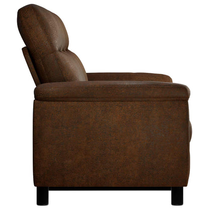 Bank Bruin 214 x 90 x 95 cm Nep Suede Leer
