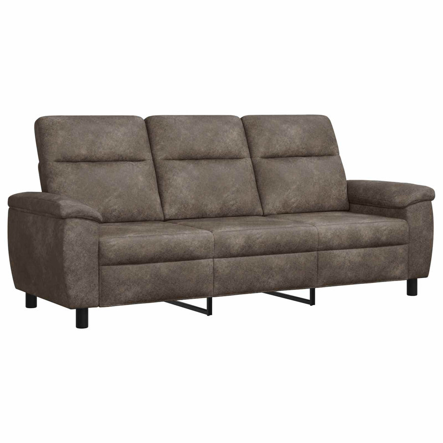 Bank Donkergrijs 214 x 90 x 95 cm Nep Suede Leer
