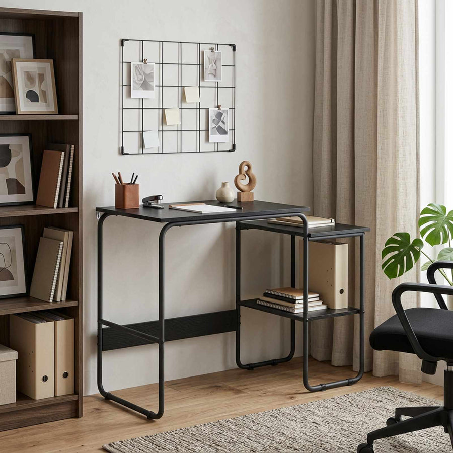 Bureau met opbergruimte Zwart eiken 100 x 50 x 75 cm
