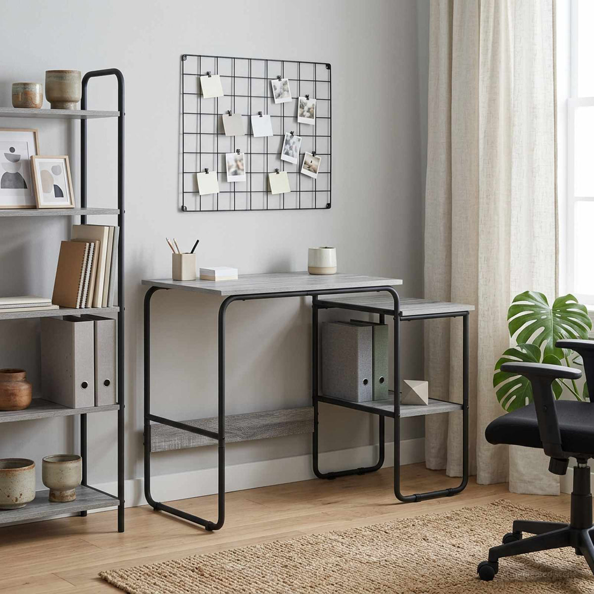 Bureau met opbergruimte Grijs Sonoma 100 x 50 x 75 cm