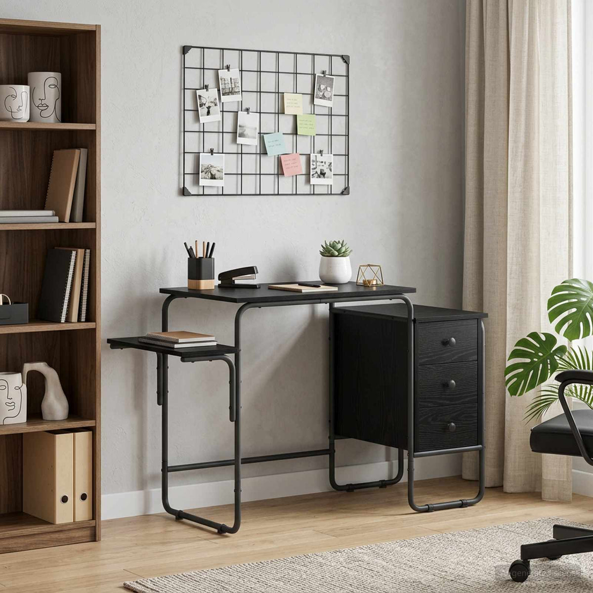 Bureau met opbergruimte Zwart eiken 120 x 50 x 75 cm
