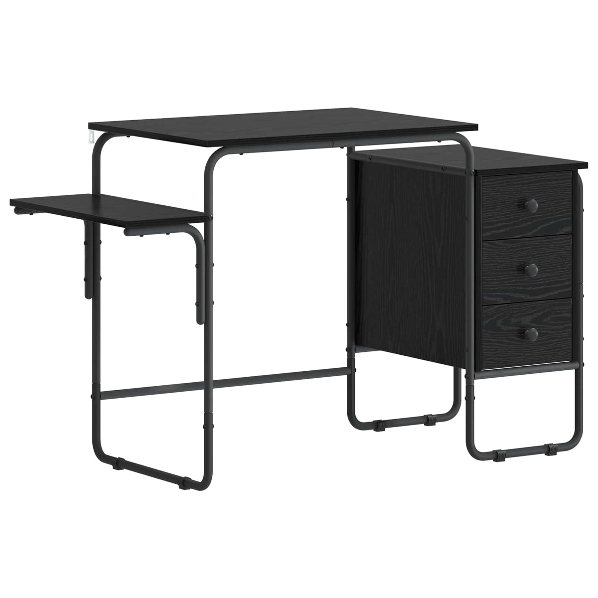 Bureau met opbergruimte Zwart eiken 120 x 50 x 75 cm
