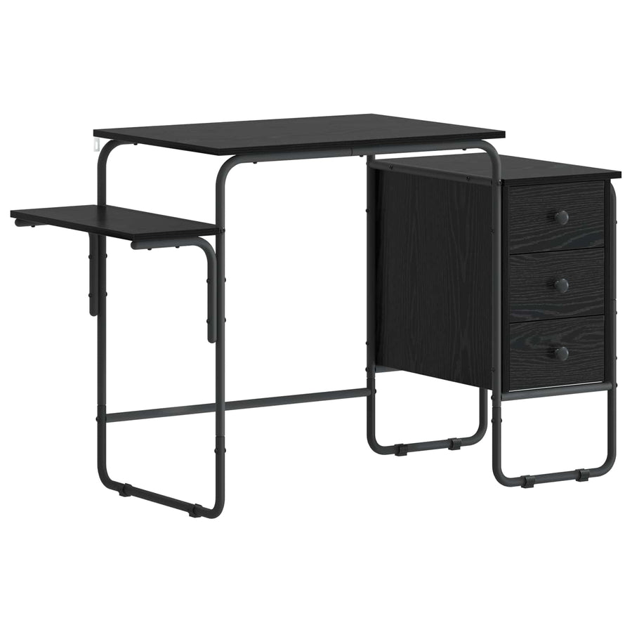 Bureau met opbergruimte Zwart eiken 120 x 50 x 75 cm