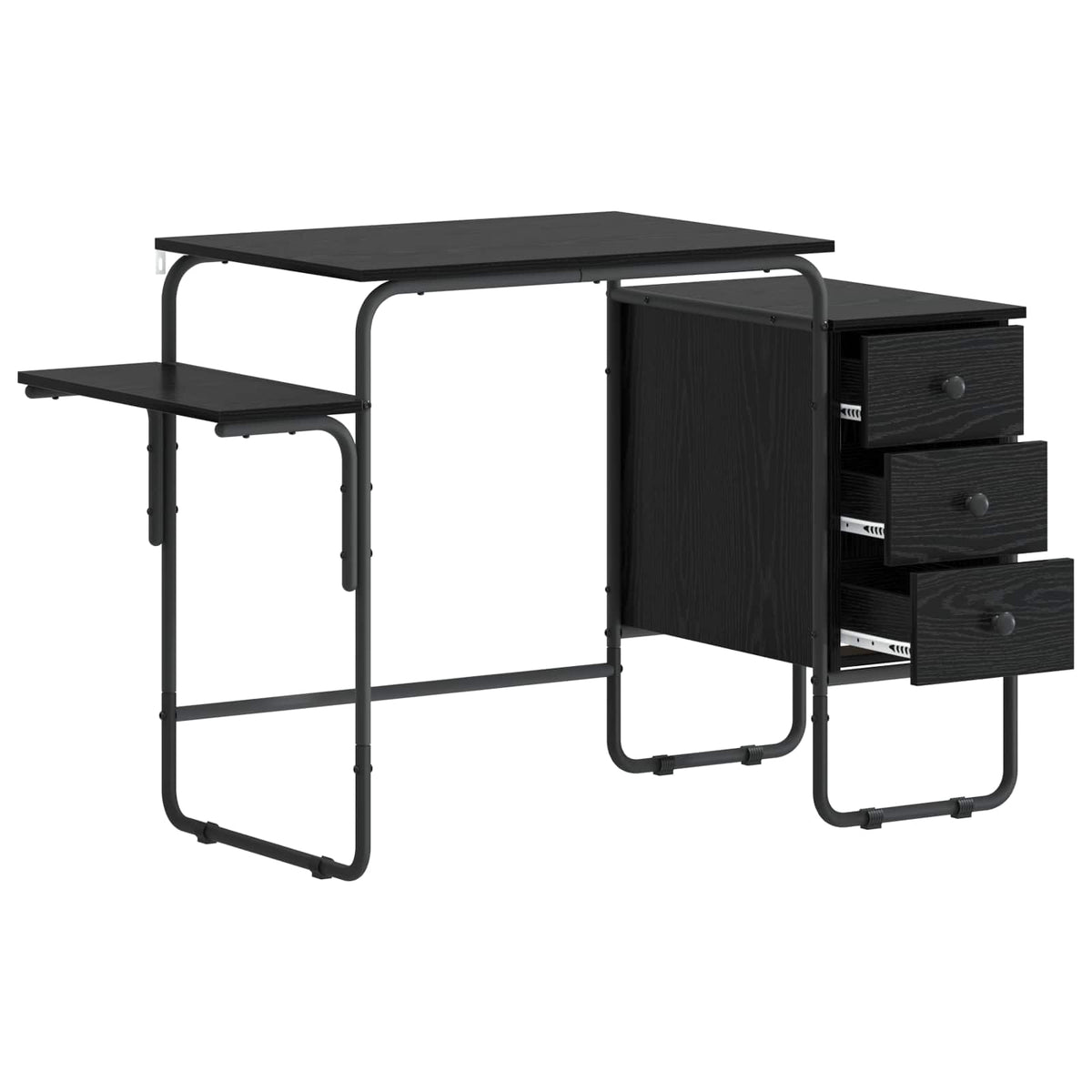 Bureau met opbergruimte Zwart eiken 120 x 50 x 75 cm