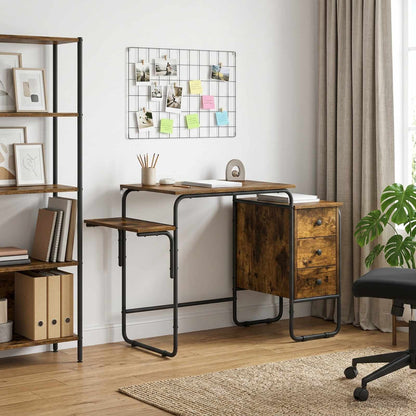 Bureau met opbergruimte Gerookt eiken 120 x 50 x 75 cm
