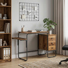 Bureau 120x50x75 cm eikenhout bewerkt hout staal