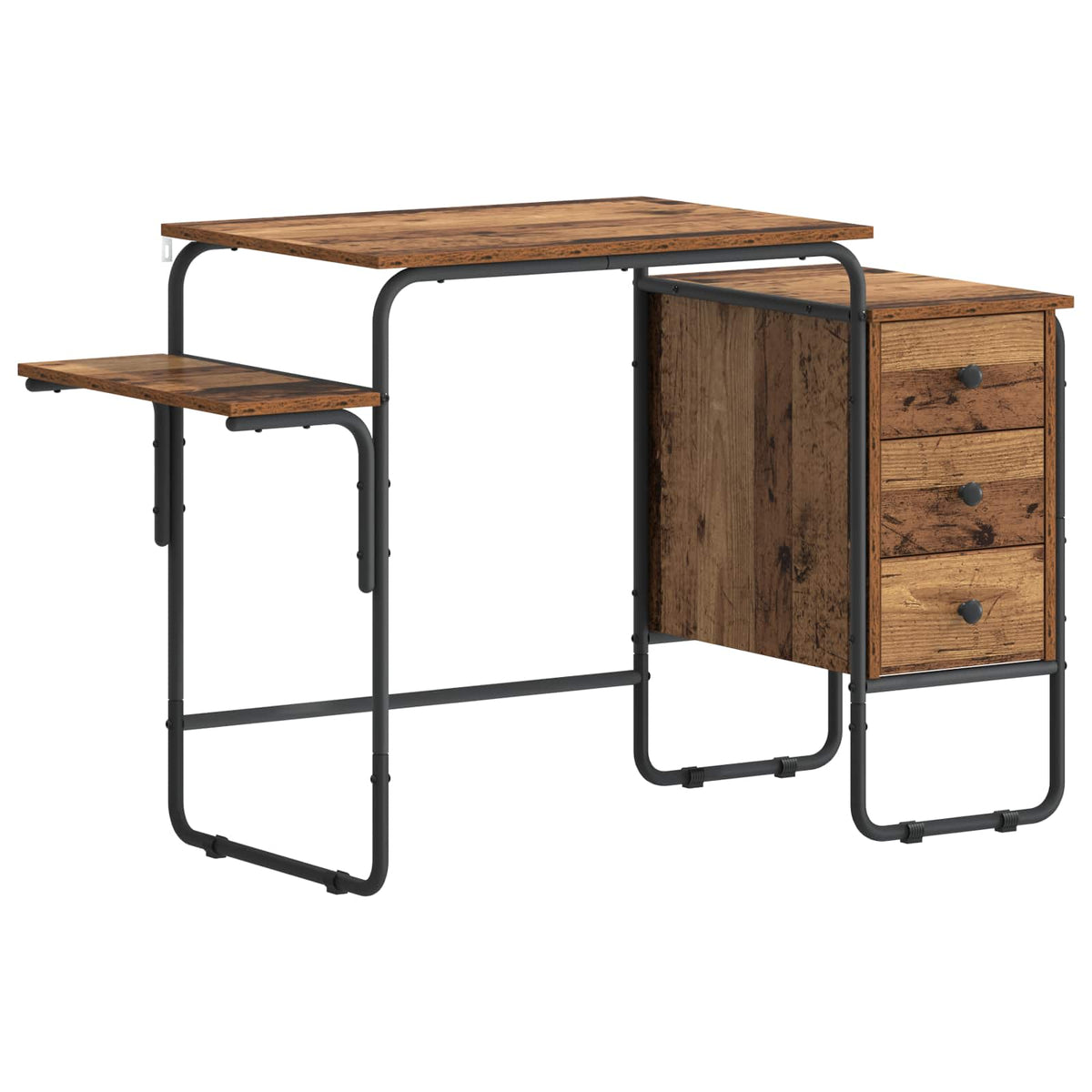 Bureau met opbergruimte Eikenhout 120 x 50 x 75 cm