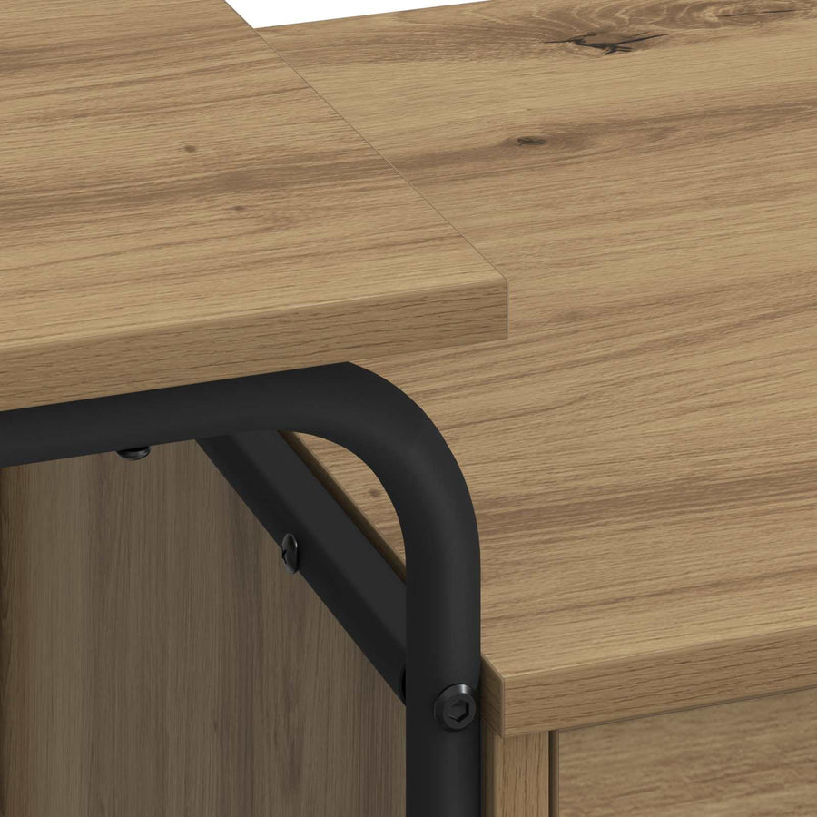 Bureau met opbergruimte Artisanaal eiken 120 x 50 x 75 cm
