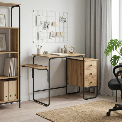Bureau met opbergruimte Artisanaal eiken 120 x 50 x 75 cm