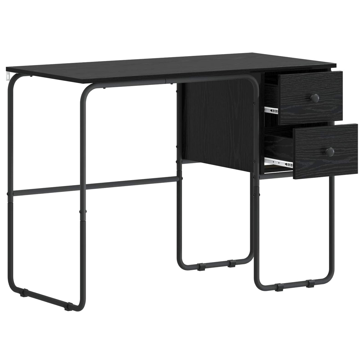 Bureau met opbergruimte Zwart eiken 100 x 50 x 75 cm