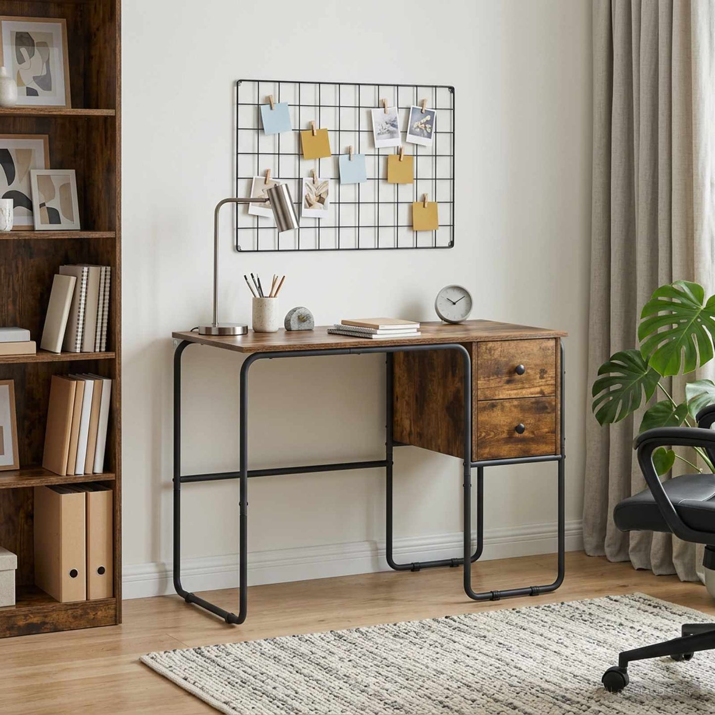 Bureau met opbergruimte Gerookt eiken 100 x 50 x 75 cm