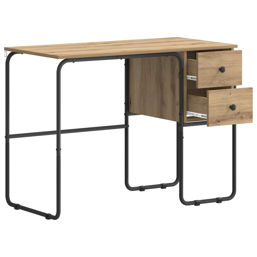 Bureau met opbergruimte Artisanaal eiken 100 x 50 x 75 cm