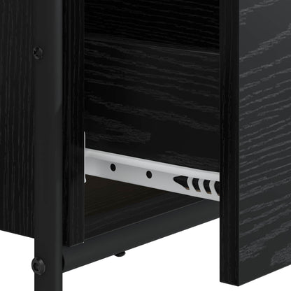 Bureau met opbergruimte Zwart eiken 145 x 50 x 75 cm