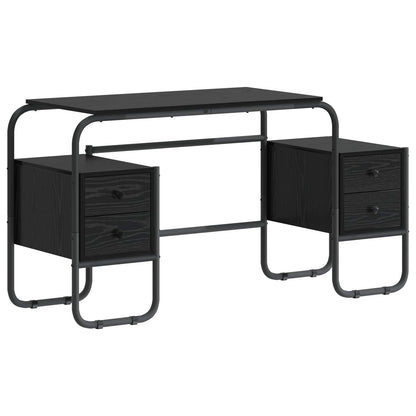 Bureau met opbergruimte Zwart eiken 145 x 50 x 75 cm