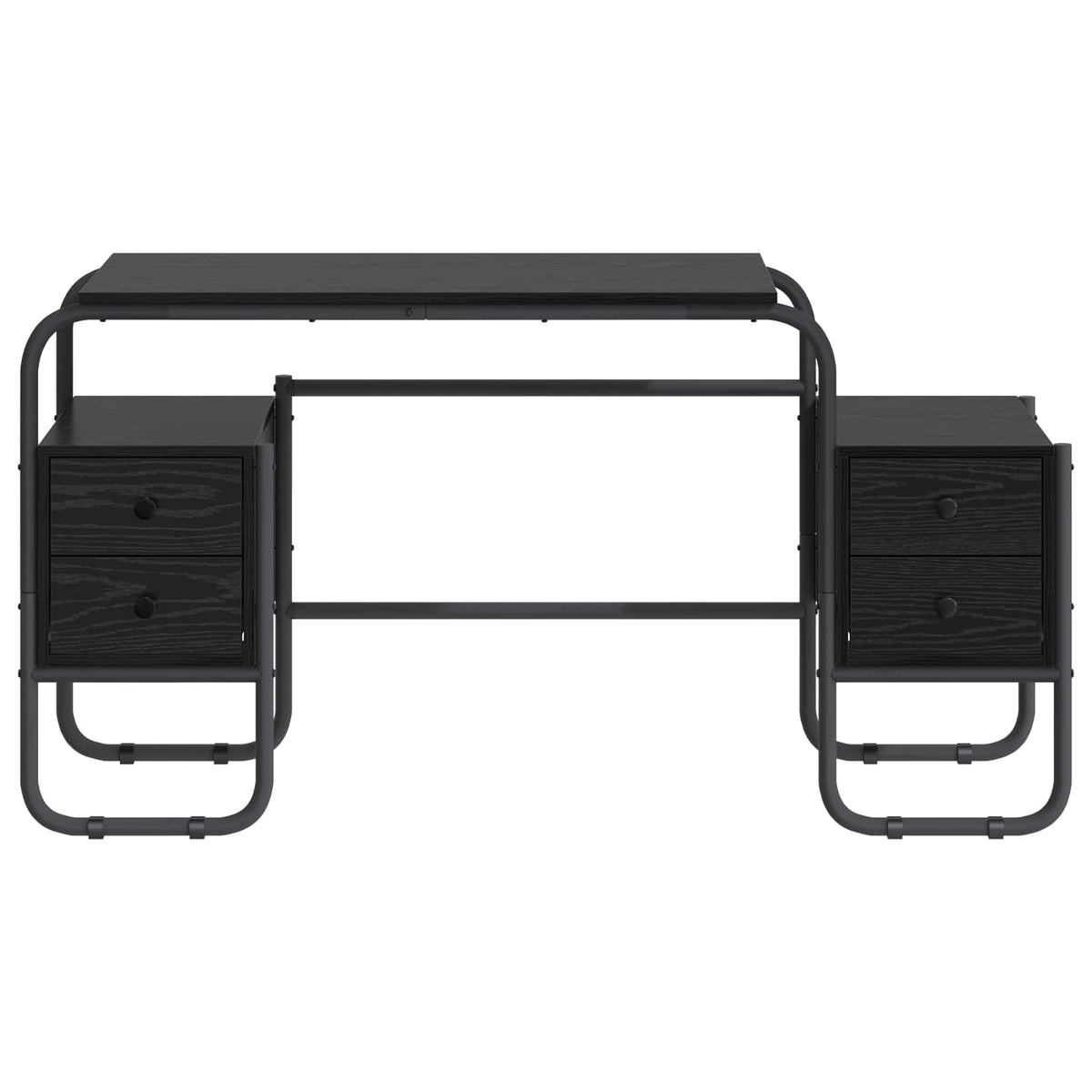 Bureau met opbergruimte Zwart eiken 145 x 50 x 75 cm