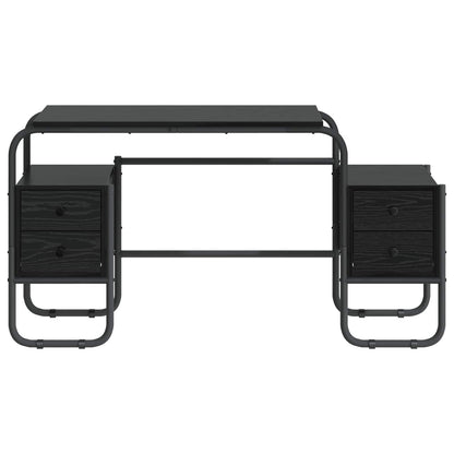 Bureau met opbergruimte Zwart eiken 145 x 50 x 75 cm