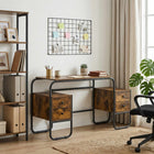 Bureau gerookt eiken 145x50x75 cm met 4 laden