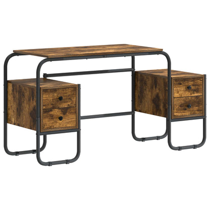 Bureau met opbergruimte Gerookt eiken 145 x 50 x 75 cm